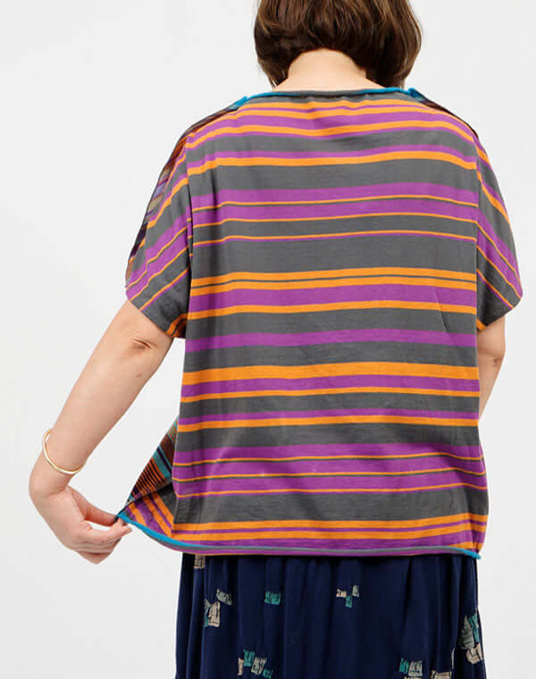 
                  
                    Load image into Gallery viewer, ランダムボーダー2WAYプルオーバー / BEH07067WA
                  
                