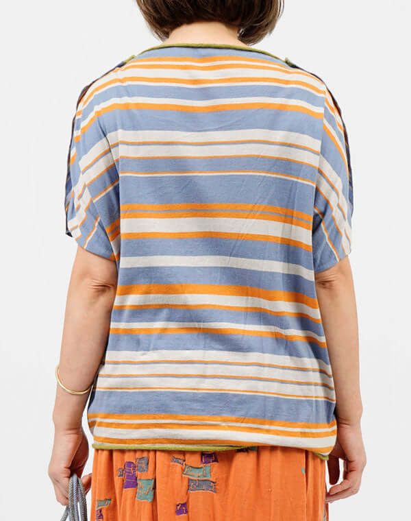 
                  
                    Load image into Gallery viewer, ランダムボーダー2WAYプルオーバー / BEH07067WA
                  
                