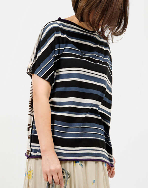 
                  
                    Load image into Gallery viewer, ランダムボーダー2WAYプルオーバー / BEH07067WA
                  
                