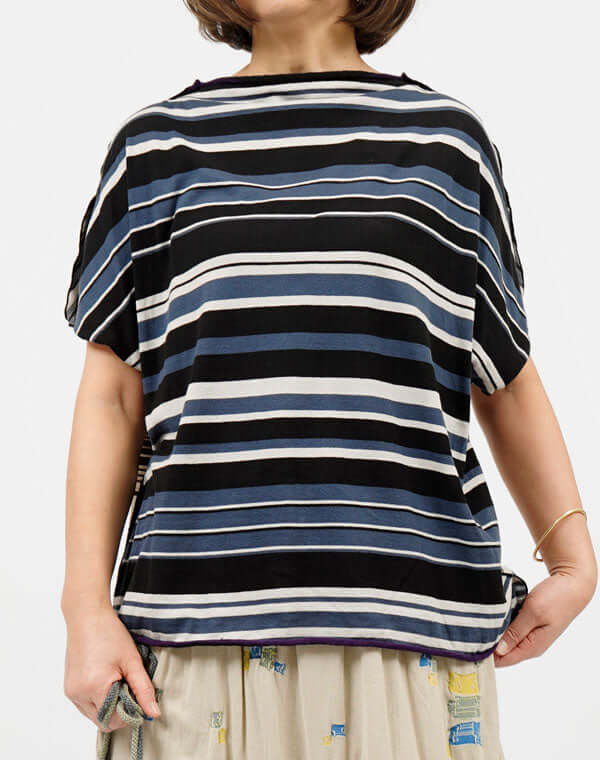 
                  
                    Load image into Gallery viewer, ランダムボーダー2WAYプルオーバー / BEH07067WA
                  
                