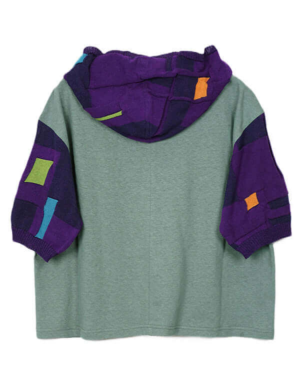 綿麻ジャージーニットドッキングプルオーバー / BEH07069WA