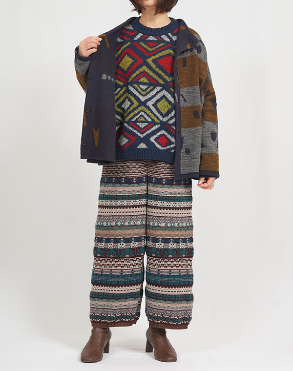 
                  
                    Load image into Gallery viewer, MIX ジャカードニットパンツ / BEF07606WA
                  
                