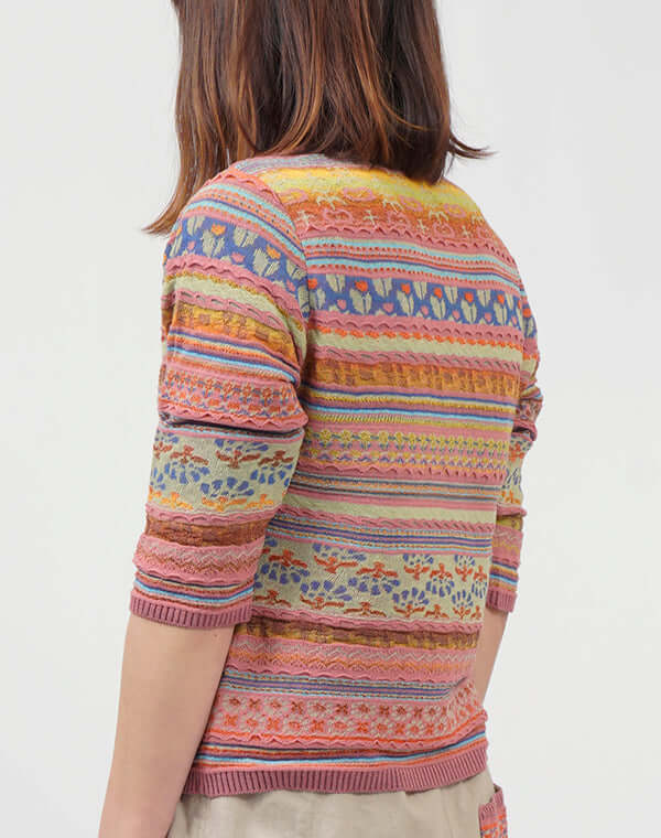 
                  
                    Load image into Gallery viewer, 花畑ジャカードプルオーバー / BEH01001WA
                  
                