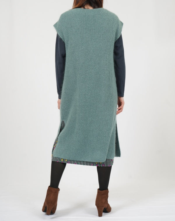 
                  
                    Load image into Gallery viewer, シルクモヘア畦ロングベスト / BEF01658WA
                  
                