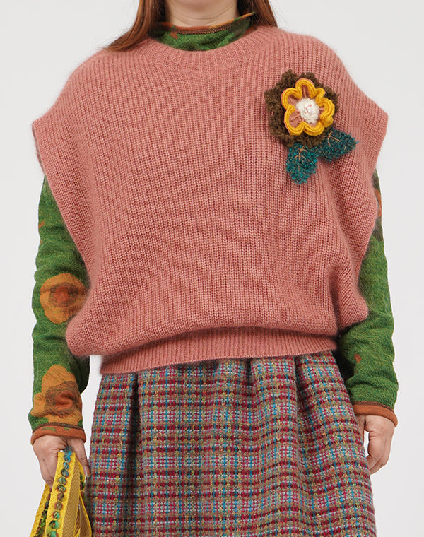 
                  
                    Load image into Gallery viewer, シルクモヘア畦ベスト / BEF01657WA
                  
                