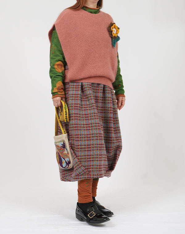 
                  
                    Load image into Gallery viewer, ドットチェックリバーシブルバルーンスカート / BEF01663WA
                  
                