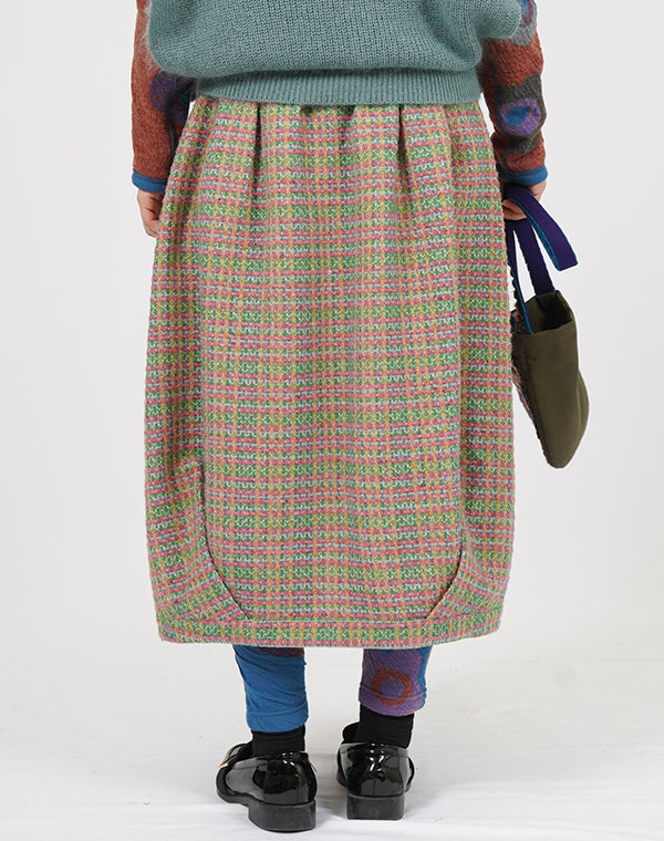 
                  
                    Load image into Gallery viewer, ドットチェックリバーシブルバルーンスカート / BEF01663WA
                  
                