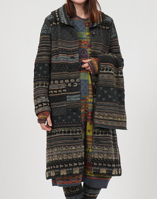 
                  
                    Load image into Gallery viewer, アンティークジャカードニットコート / BEF01605WA
                  
                