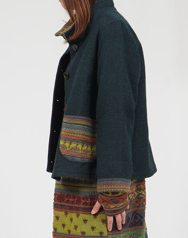 
                  
                    Load image into Gallery viewer, ウールコットンリバーシブルショートコート / BEF01664WA
                  
                