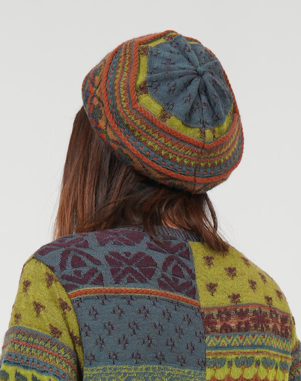 
                  
                    Load image into Gallery viewer, アンティークジャカードニットベレー帽 / BEF01609WA
                  
                