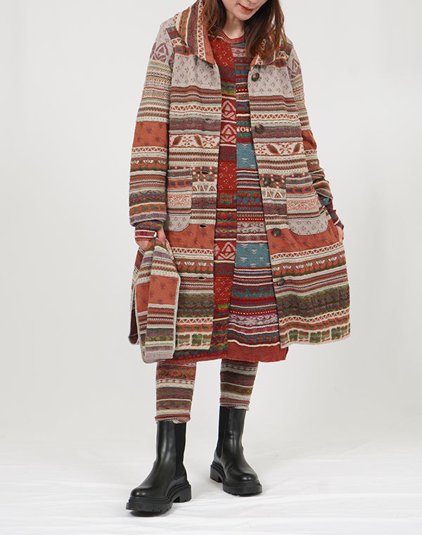 
                  
                    Load image into Gallery viewer, アンティークジャカードニットコート / BEF01605WA
                  
                