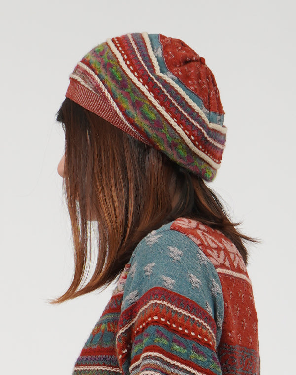 
                  
                    Load image into Gallery viewer, アンティークジャカードニットベレー帽 / BEF01609WA
                  
                