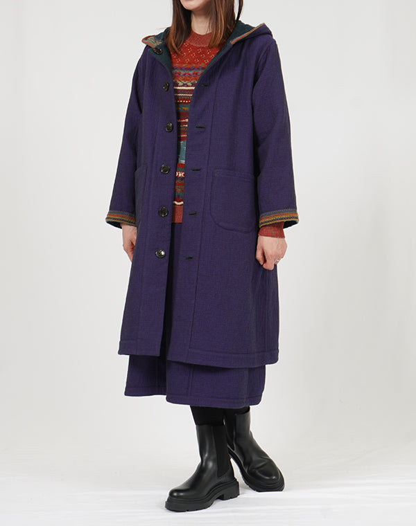 
                  
                    Load image into Gallery viewer, ウールコットンリバーシブルフーディーコート / BEF01665WA
                  
                