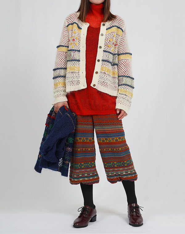 
                  
                    Load image into Gallery viewer, モヘアメッシュジャカードカーディガン / BEA01446WA
                  
                