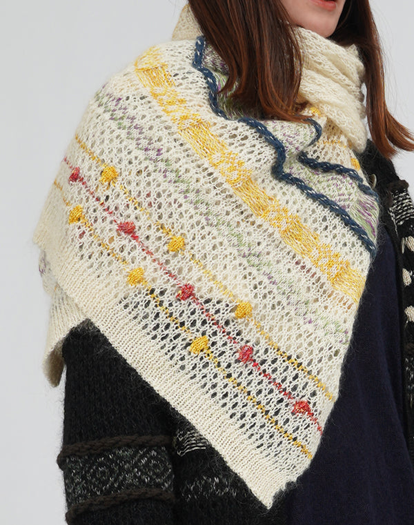 
                  
                    Load image into Gallery viewer, モヘアメッシュジャカードショール / BEA01447WA
                  
                