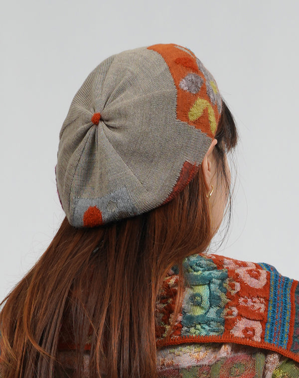 
                  
                    Load image into Gallery viewer, アートフラワーニットベレー帽 / BEA01429WA
                  
                