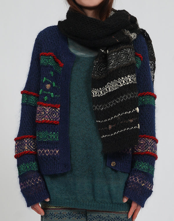 
                  
                    Load image into Gallery viewer, モヘアメッシュジャカードカーディガン / BEA01446WA
                  
                