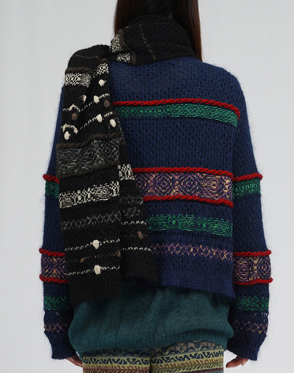 
                  
                    Load image into Gallery viewer, モヘアメッシュジャカードカーディガン / BEA01446WA
                  
                