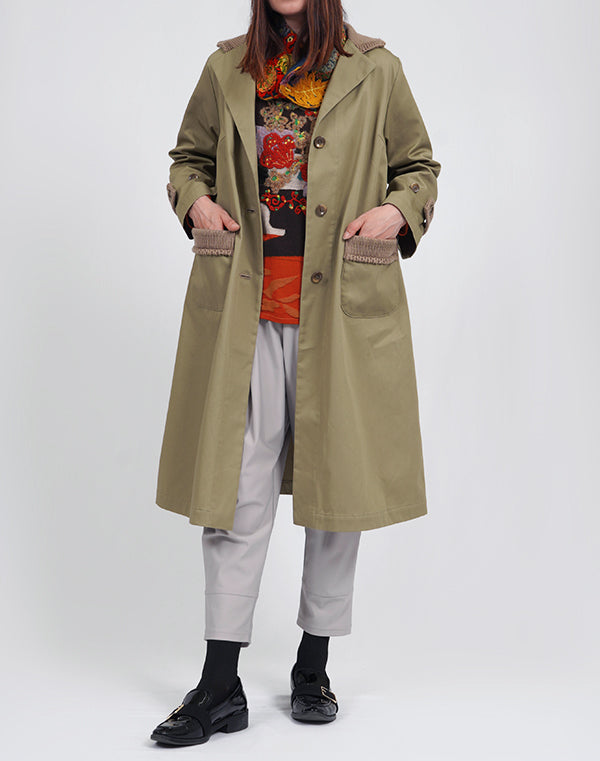 
                  
                    Load image into Gallery viewer, チノクロスニットアクセントコート / BEA01508WA
                  
                