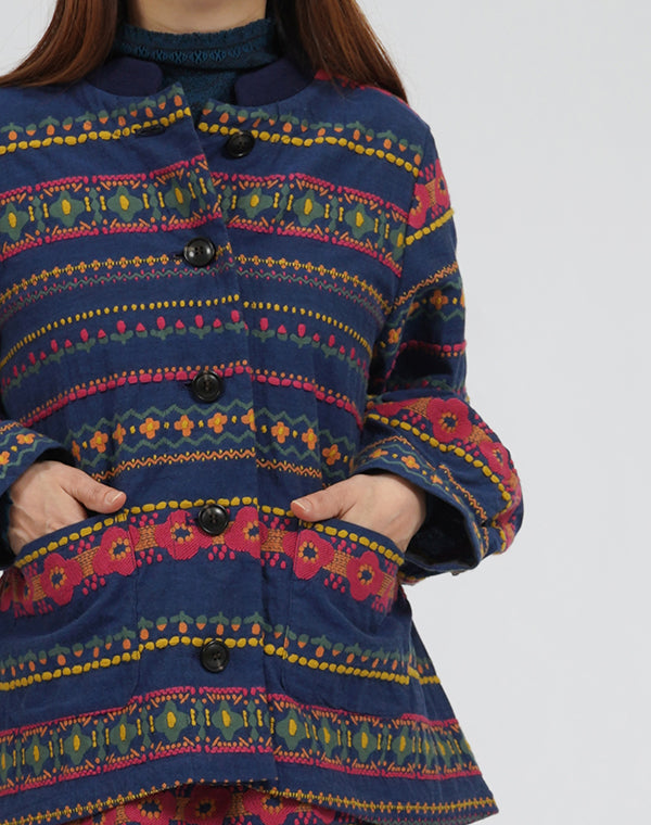 
                  
                    Load image into Gallery viewer, フラワーラインショートコート / BEA01466WA
                  
                