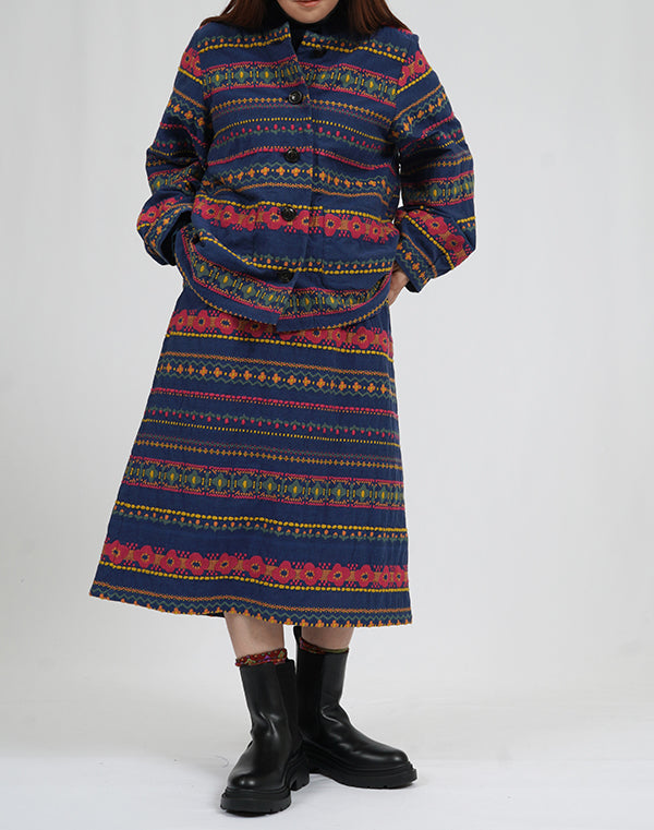 
                  
                    Load image into Gallery viewer, フラワーラインギャザースカート / BEA01468WA
                  
                