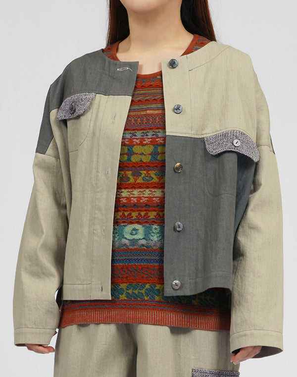 
                  
                    Load image into Gallery viewer, デニム切替ジャケット / BEA01506WA
                  
                