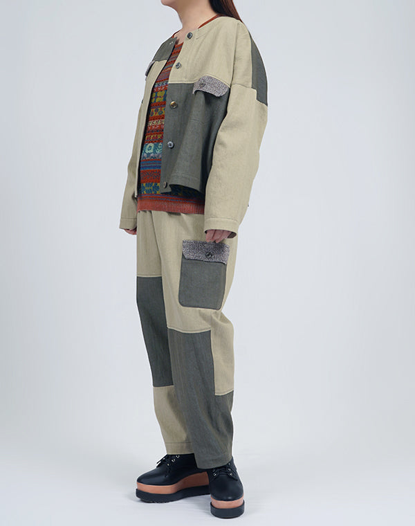 
                  
                    Load image into Gallery viewer, デニム切替パンツ / BEA01507WA
                  
                