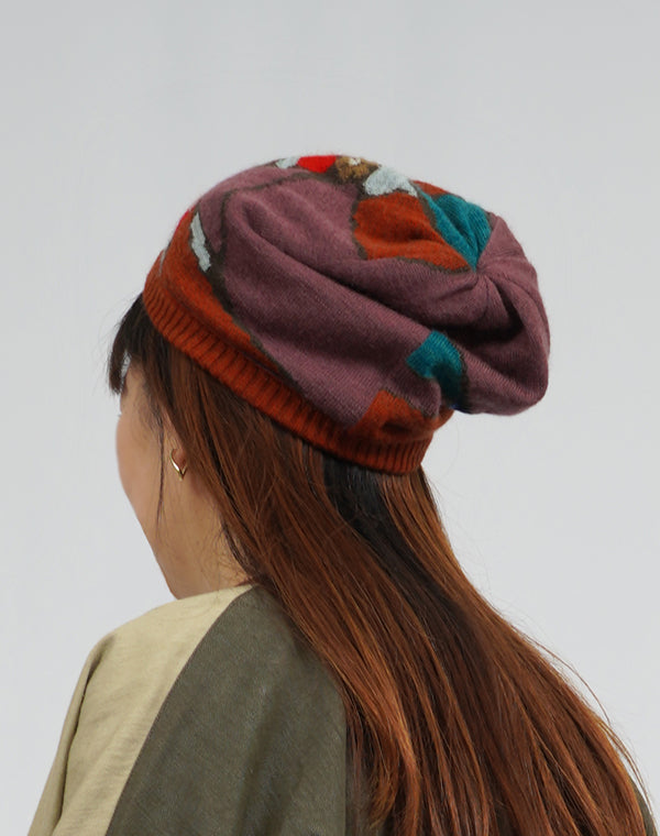 
                  
                    Load image into Gallery viewer, アースインターシャリバーシブルニット帽 / BEA01434WA
                  
                