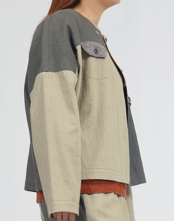 
                  
                    Load image into Gallery viewer, デニム切替ジャケット / BEA01506WA
                  
                