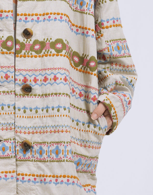 
                  
                    Load image into Gallery viewer, フラワーラインドルマンコート / BEA01467WA
                  
                