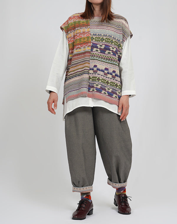 
                  
                    Load image into Gallery viewer, リバーシブルコットンニット使いパンツ / BEA01497WA
                  
                