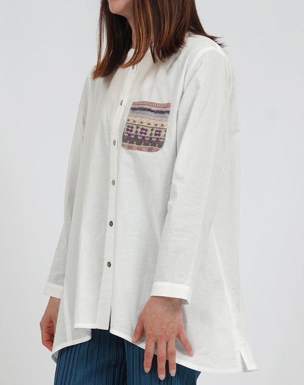 
                  
                    Load image into Gallery viewer, ニットポケットチュニックローンシャツ / BEA01499WA
                  
                