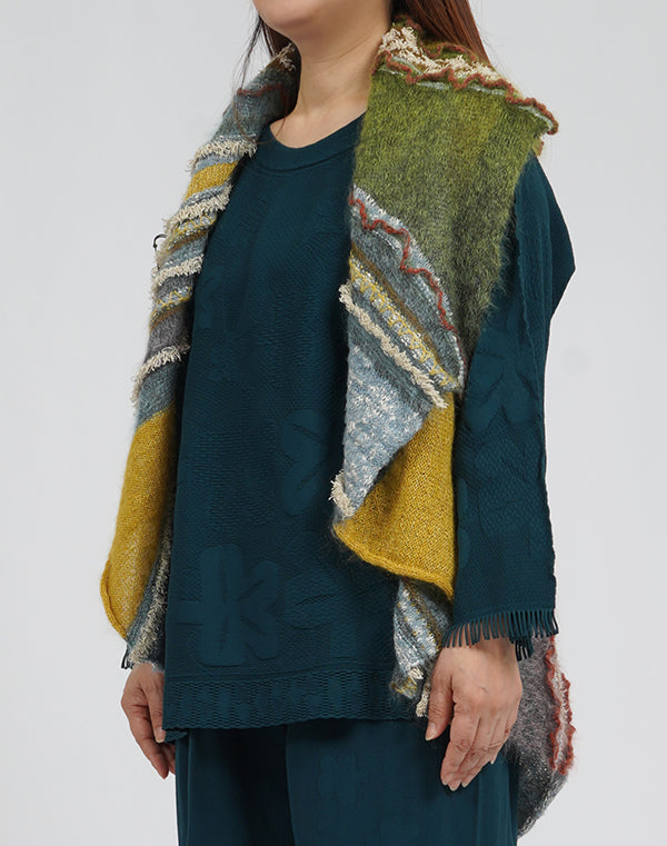 
                  
                    Load image into Gallery viewer, ファンシーボーダードレープベスト / BEA01442WA
                  
                