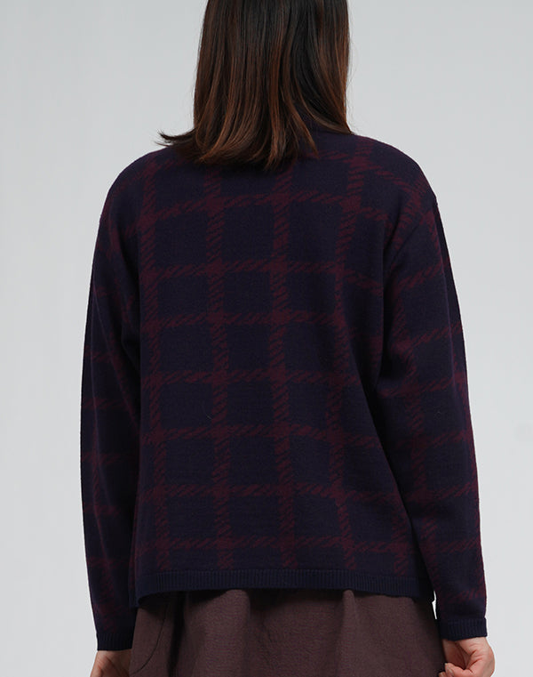 
                  
                    Load image into Gallery viewer, チェックフラワー圧縮プルオーバー / BEA01421WA
                  
                