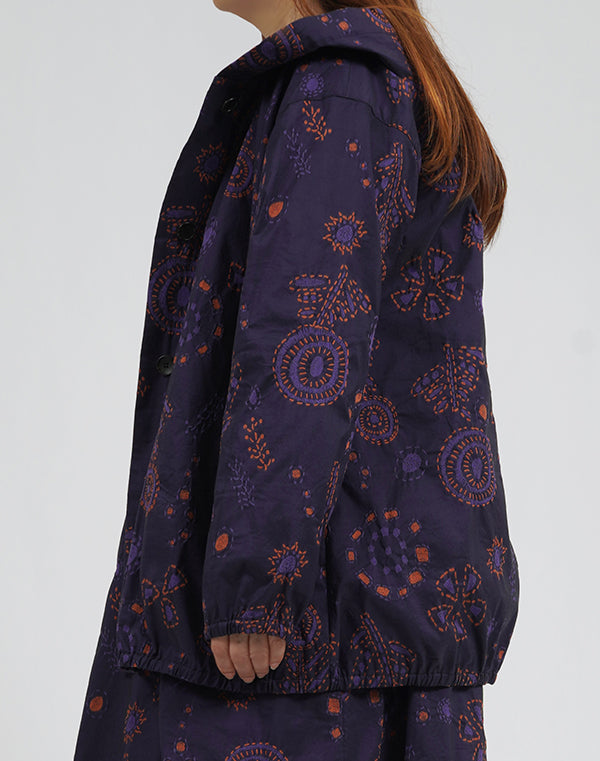 
                  
                    Load image into Gallery viewer, 刺し子柄ストレッチフーディーブルゾン / BEA01481WA
                  
                