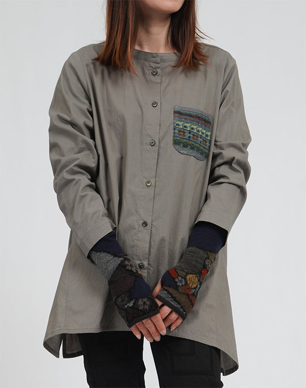 
                  
                    Load image into Gallery viewer, ニットポケットチュニックローンシャツ / BEA01499WA
                  
                