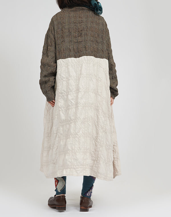 
                  
                    Load image into Gallery viewer, チェックコンビネーションシャツワンピース / BEA07467WA
                  
                