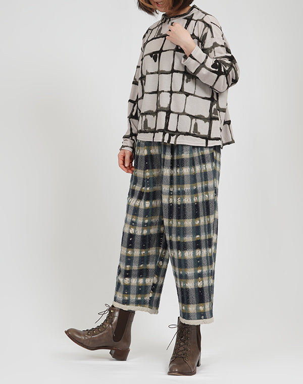 
                  
                    Load image into Gallery viewer, ウールチェック柄ジャージープルオーバー / BEA07474WA
                  
                