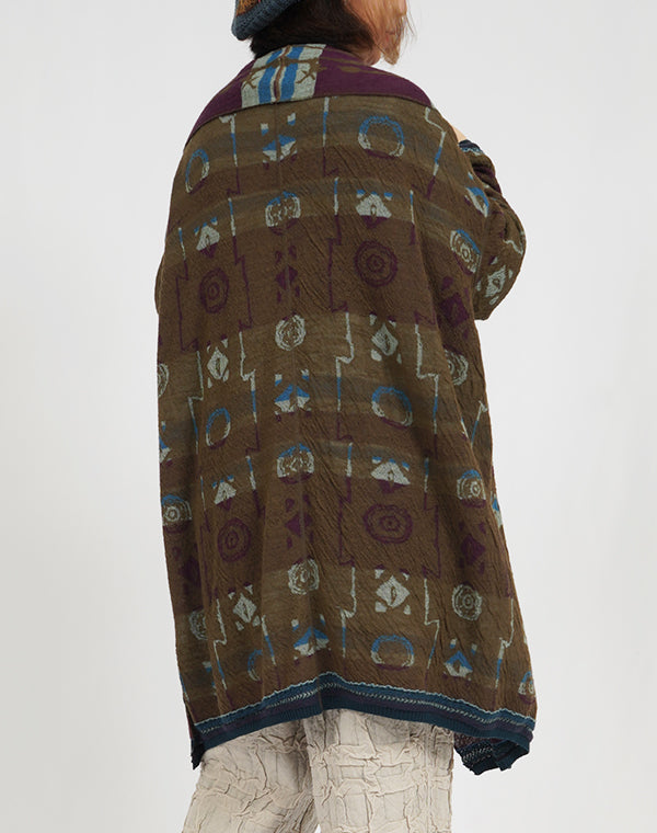 
                  
                    Load image into Gallery viewer, ミューラル柄リバーシブルロングカーディガン / BEA07403WA
                  
                