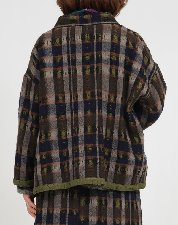 
                  
                    Load image into Gallery viewer, 穴あきチェック柄リバーシブルジャケット / BEA07447WA
                  
                