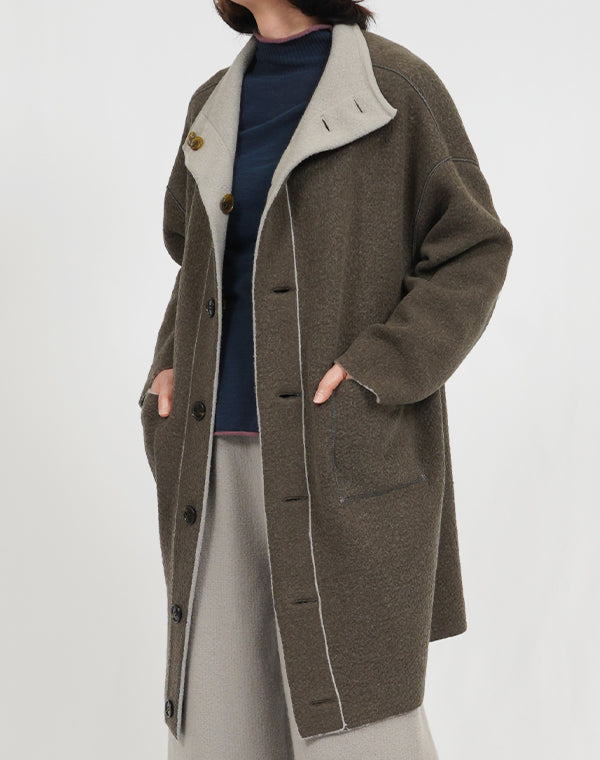 
                  
                    Load image into Gallery viewer, ウールコットンリバーシブルコート / BEA07435WA
                  
                