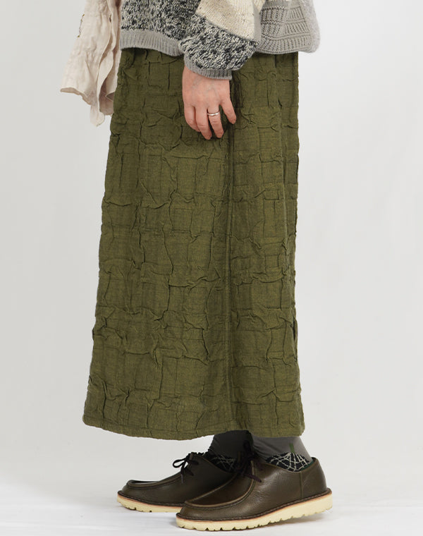 
                  
                    Load image into Gallery viewer, 穴あきチェック柄リバーシブルロングスカート / BEA07449WA
                  
                