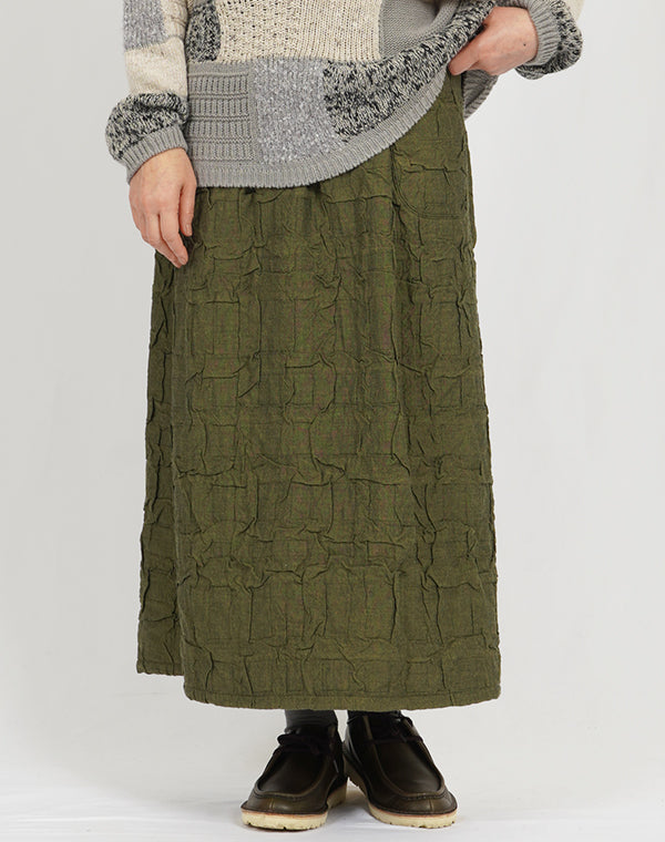 
                  
                    Load image into Gallery viewer, 穴あきチェック柄リバーシブルロングスカート / BEA07449WA
                  
                