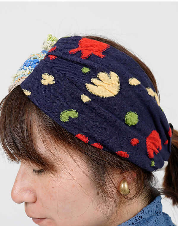 ウェーブレースニット切替ヘアバンド / BEH01045WA