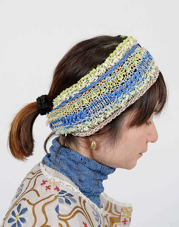 ウェーブレースニット切替ヘアバンド / BEH01045WA