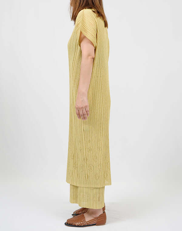 プリーツニットレースフレンチスリーブワンピース / BEH01114WA