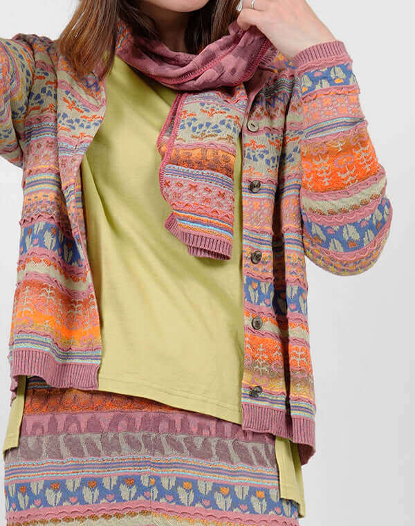 
                  
                    Load image into Gallery viewer, 花畑ジャカードニットストール / BEH01007WA
                  
                