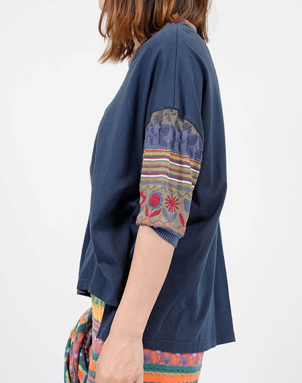 ジャカードニットワイドTシャツ / BEH01106WA