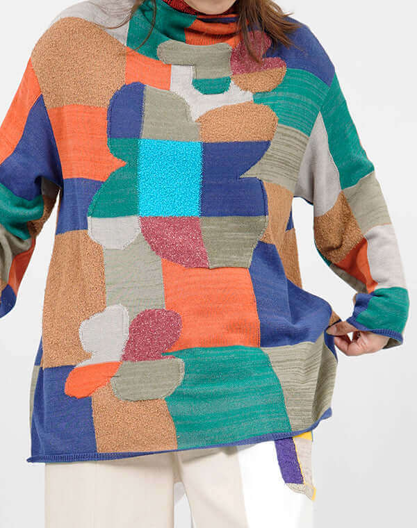 
                  
                    Load image into Gallery viewer, モザイク花柄プルオーバー / BEH01026WA
                  
                