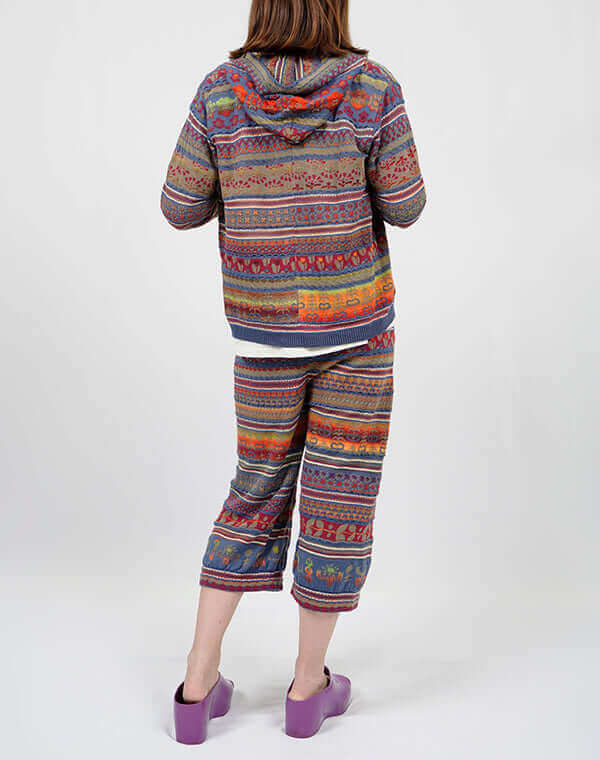 
                  
                    Load image into Gallery viewer, 花畑ジャカードフーディーカーディガン / BEH01004WA
                  
                